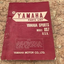 Yamaha 250 DS7 YDS7 Dealer Workshop Parts List 1971 - 1972 USA Edition 