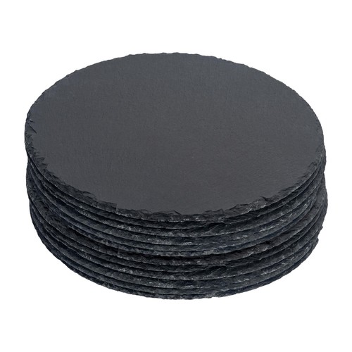 Round slate placemats - -,