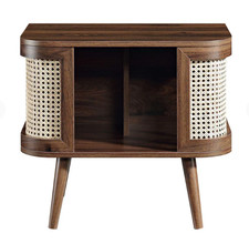 Daals walnut rattan bed side table NEW