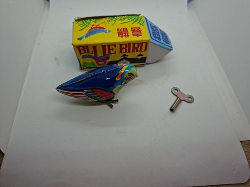 Vintage blue bird wind - blue, up