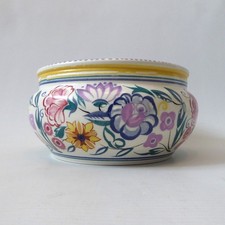 Poole Pottery Traditional Wares 566 bowl, vintage CS flowers design. 1930s-1940s