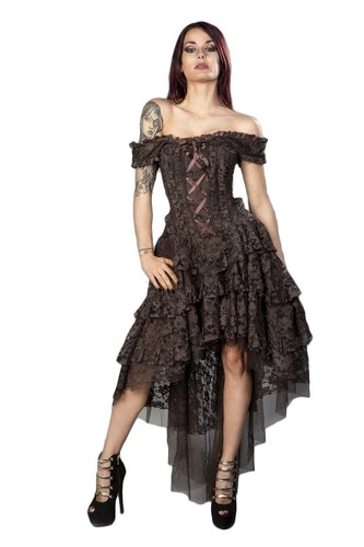 Brown ophelie burleska corset - brown,