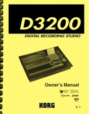 Korg D3200 Digital Recording Studio OWNER'S MANUAL