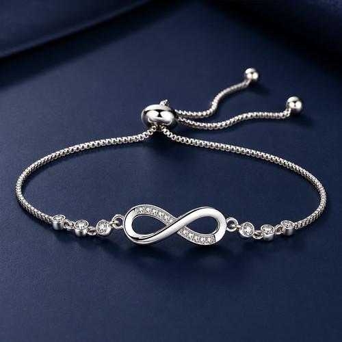 925 sterling silver crystal - silver,