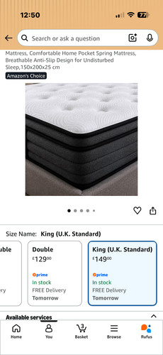 Mattress king size brand new