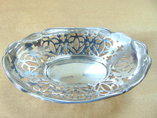 BEAUTIFUL EDWARDIAN STERLING SILVER PIERCED BON BON DISH 1909