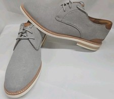 Florsheim Highland Canvas Plain Toe Oxford Dress Shoe Men Sz 14 M Gray Grey NWOB