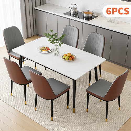 Dining chairs set leather - set,