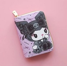 NEW SANRIO KUROMI ZIP UP PURSE WALLET ~ ‘LILAC BLACK’ STYLE B HELLO KITTY