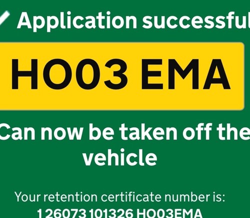 Ho03ema cherished number plate - ho03ema,