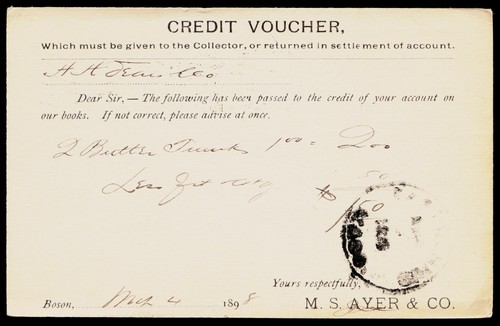 1898 ayer co boston - m.s.,