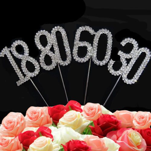 Silver cake pick topper - silver,