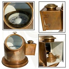 Vintage Ship Compass Oil Lamp