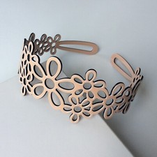 Floral Abstract Flower Acrylic Headband Hair Band 60s Hippie Peach