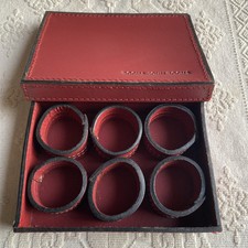 John Rocha Debenhams Leather Napkin Rings in a Leather. Red