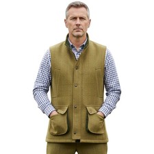 Mens Game Derby Light Tweed Gilet Teflon Coated Hunting Country Waistcoat - FIFE