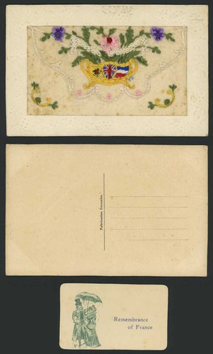 Ww1 silk embroidered old - silk,