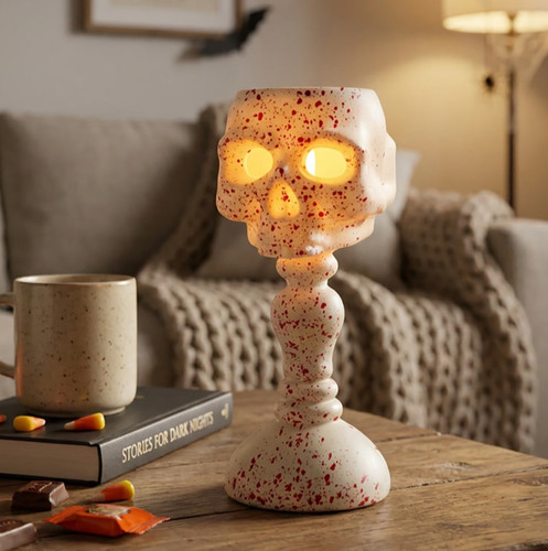 Halloween skull led candle - halloween,