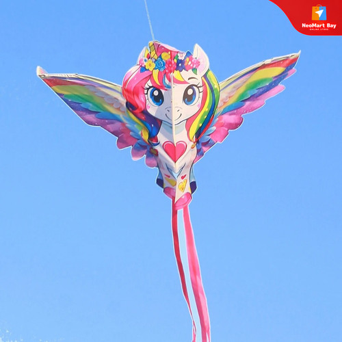 Flying unicorn kite colourful - flying,