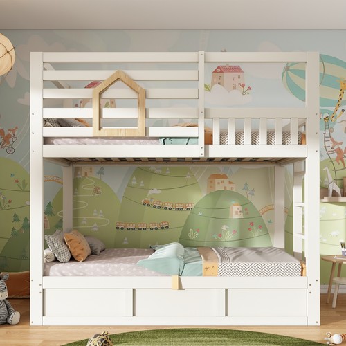 Bunk bed wooden house - bed,