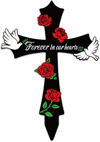 Black metal memorial stake - metal,