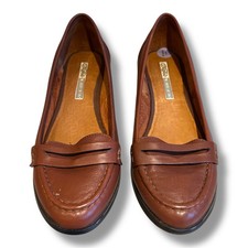 Buffalo London Women's Shoes Size 6 EU 39 Brown Leather Flat Loafers