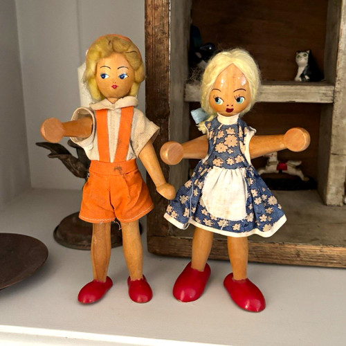 Vintage wooden dolls - , 🍄