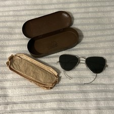 WWII Theodore Hamblin Aviator Sunglasses And Metal Case Military RAF 1930s 1940s