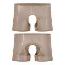 Men Underwear Sissy Boxer Shorts Sheer Mesh Underpants Tights Breifs Low Rise