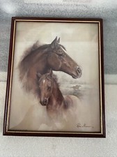 Ruane Manning Framed Vintage Horse Art Prints Litho 8 x 10  Donald Art Co 1988