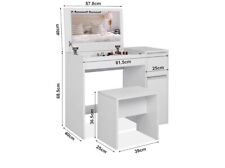 White desk for working and doing makeup. Suitable for teenagers 
