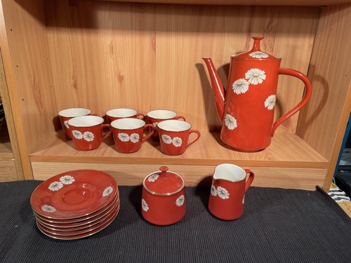 Noritake red with daisies - noritake,