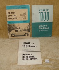 AUSTIN 1100 DRIVERS HANDBOOK + 1300 & 1100 MK2 SUPPLEMENT + NELSON MOTOR MANUAL