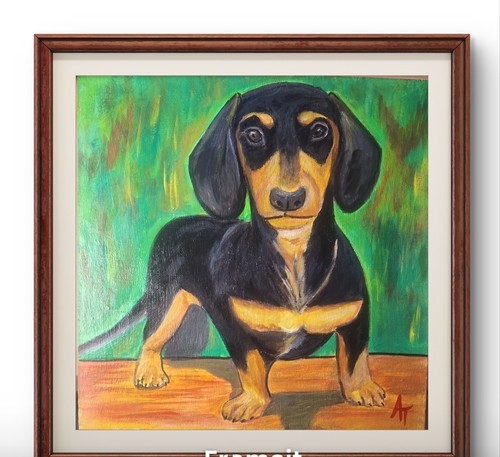 Original cute doxie puppy - original,
