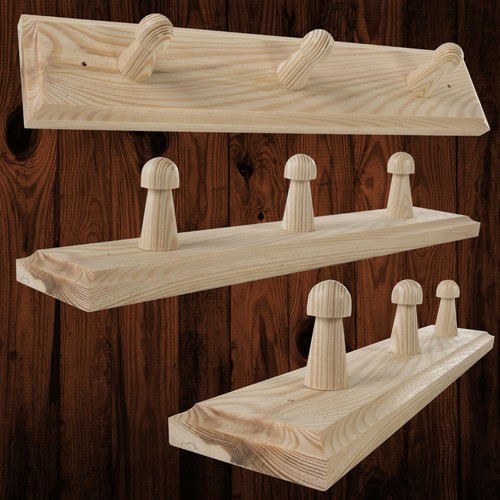 Unfinished pine peg rail - unfinished, for