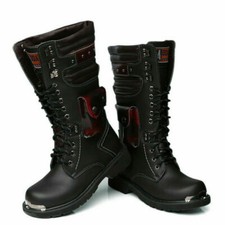 MENS LACE UP BIKER BOOTS