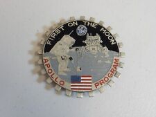 Vintage Metal Paint First on the Moon Apollo Program USA Car Badge Auto Emblem