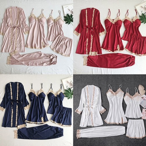 5pcs women pajamas - lace, satin