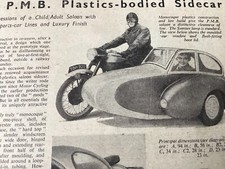 P.M.B.SIDECAR / KREIDER R50 SCOOTER GENUINE PERIOD 1956 MOTORCYCLE ARTICLE