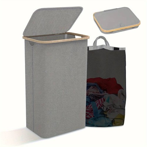 100l bamboo laundry basket - laundry,
