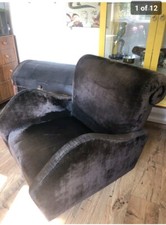 Large Black Velvet Armchair