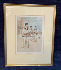 Framed C1890 Print, “A Boarding Party Royal Navy” by W Fred Mitchell