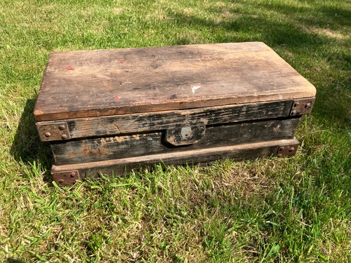 Vintage wooden chest with - vintage,
