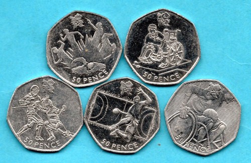 Olympic fifty pence - pence, coins