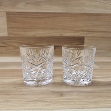 2 x Small Crystal Glass Whisky