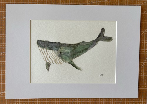 Original whale watercolour - original,