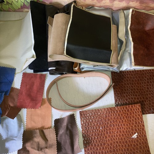Leather suede fabric lot - suede,