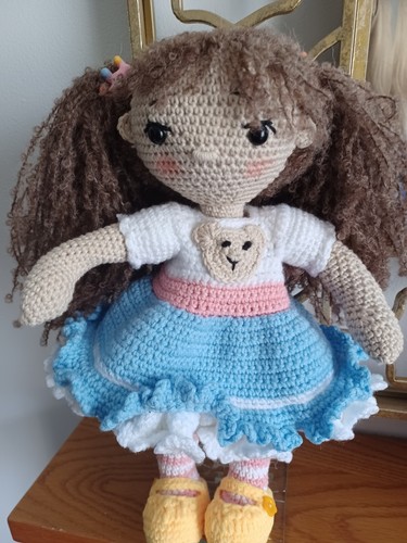 Hand made crochet doll - , with