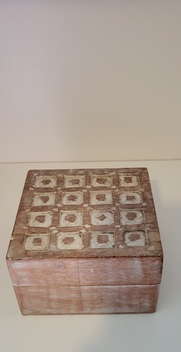 Small wooden box with hinged - box,