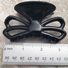 Caravan black bow hair jaw - black,